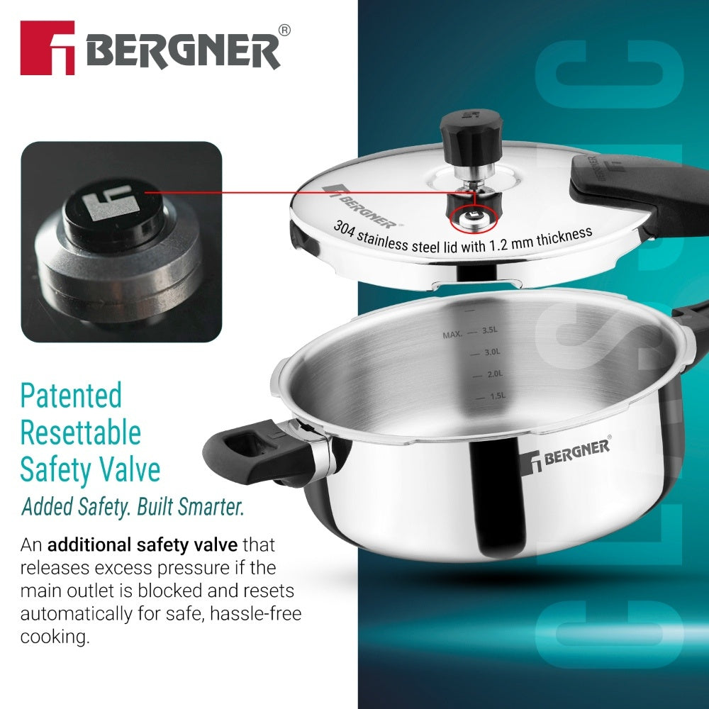 Argent Classic Triply 5 L Outer Lid Pressure Pan - Induction Bottom