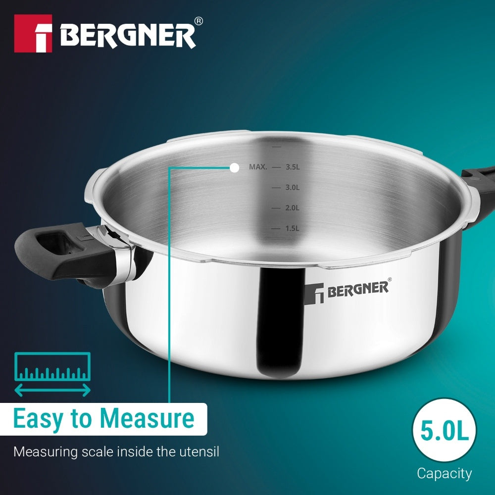 Argent Classic Triply 5 L Outer Lid Pressure Pan - Induction Bottom