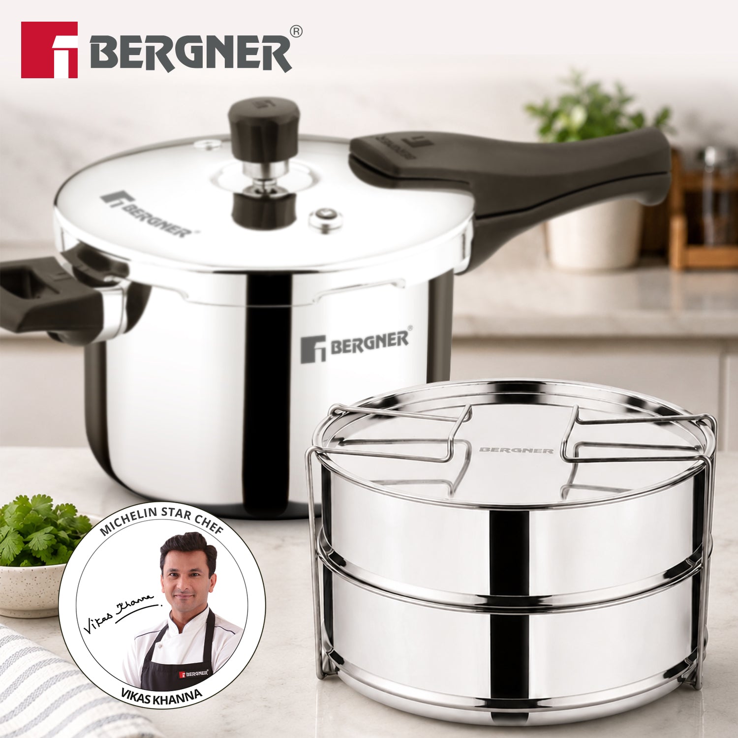 Argent Classic Stainless Steel 2 Tier Pressure Cooker Separator