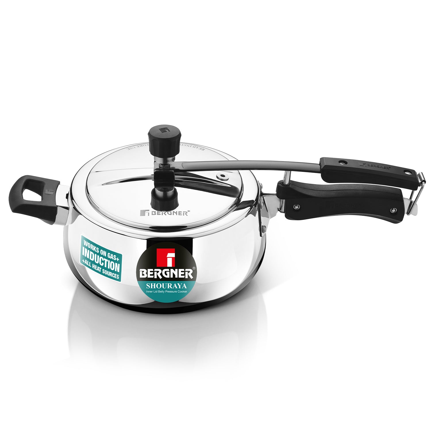 Shouraya TriPly Stainless Steel Inner Lid Belly Pressure Cooker 3.5 L
