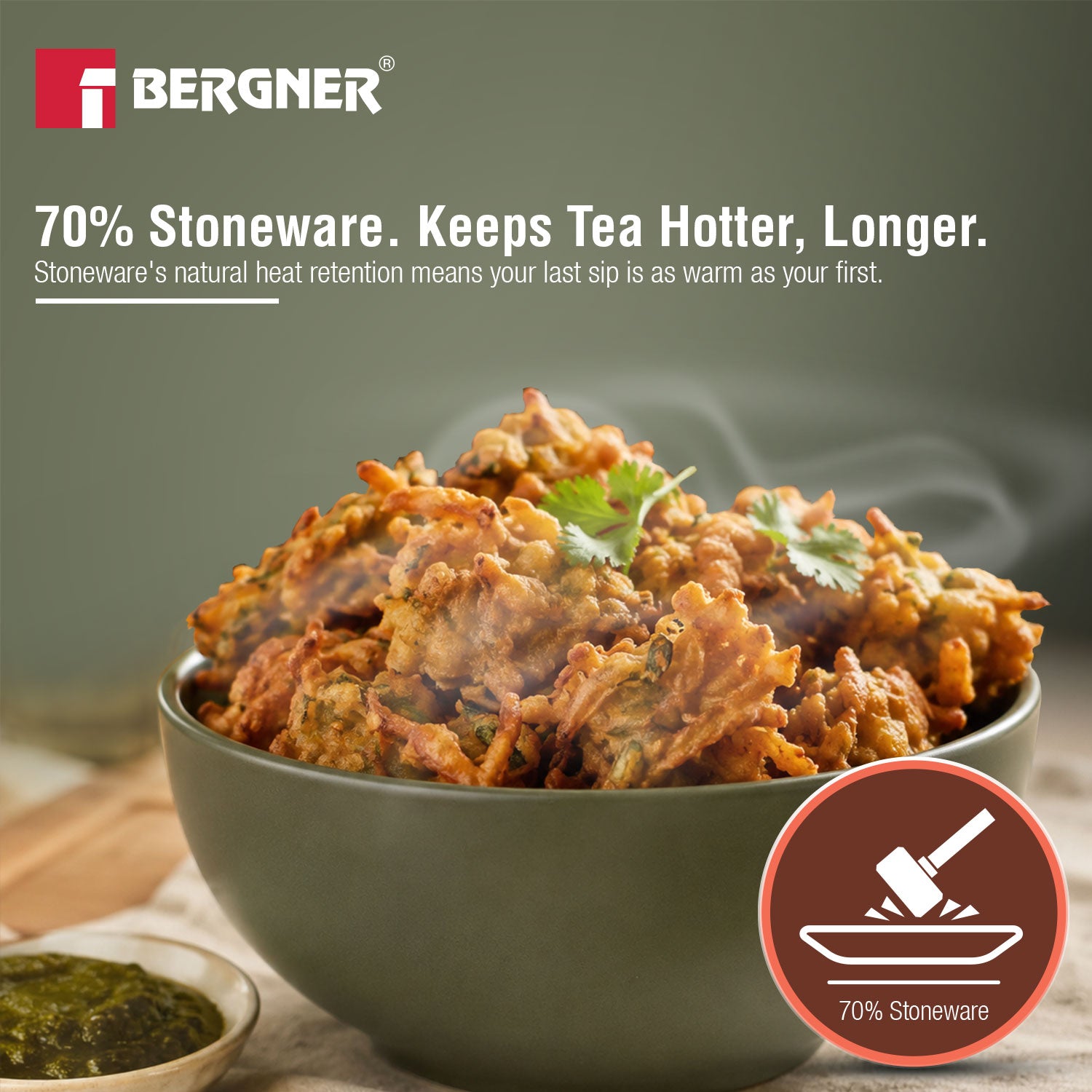 MasterPRO by Bergner Share Play Stoneware 8 Pcs Teaware Set - Sage Green