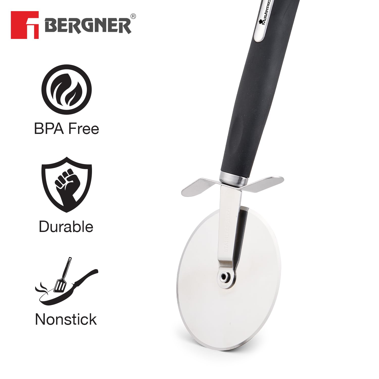 MasterPro Stainless Steel Pizza Cutter Cycle (Black)