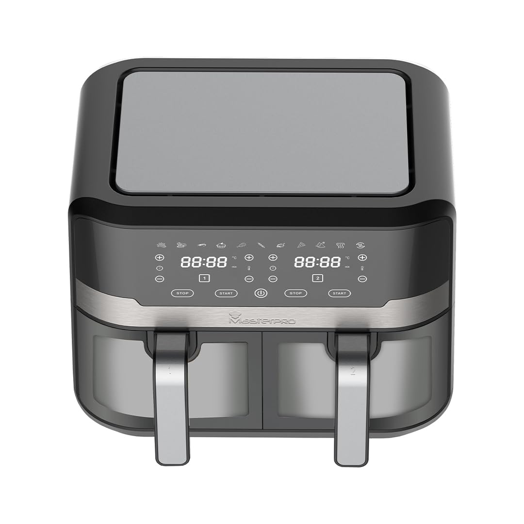 MasterPro Air Fryer 9 L (2400 Watts) with Dual Transparent Non-Stick Bucket