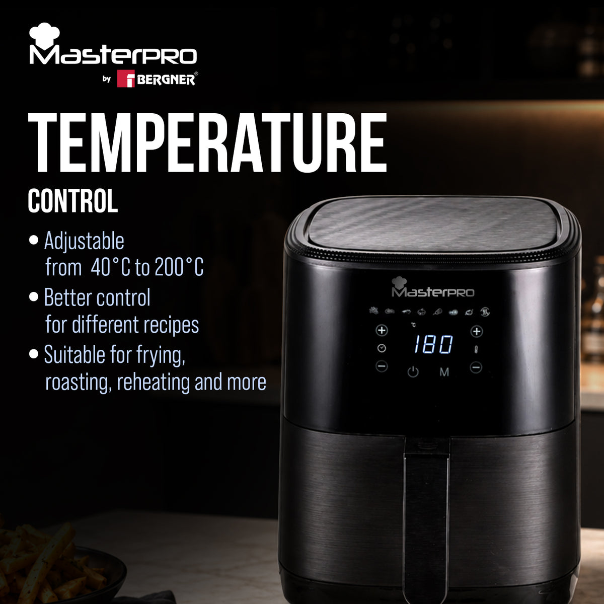 MasterPRO by Bergner Digital Air Fryer 4.2L, 1500W