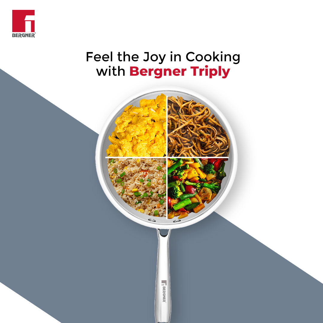 Argent Tri-Ply Stainless Steel 22 cm (2.2 L) Wok