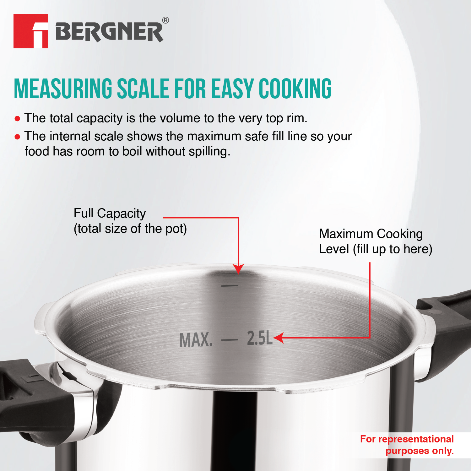 Argent Classic Triply Outer Lid Pressure Cooker 3.5L - Induction Bottom