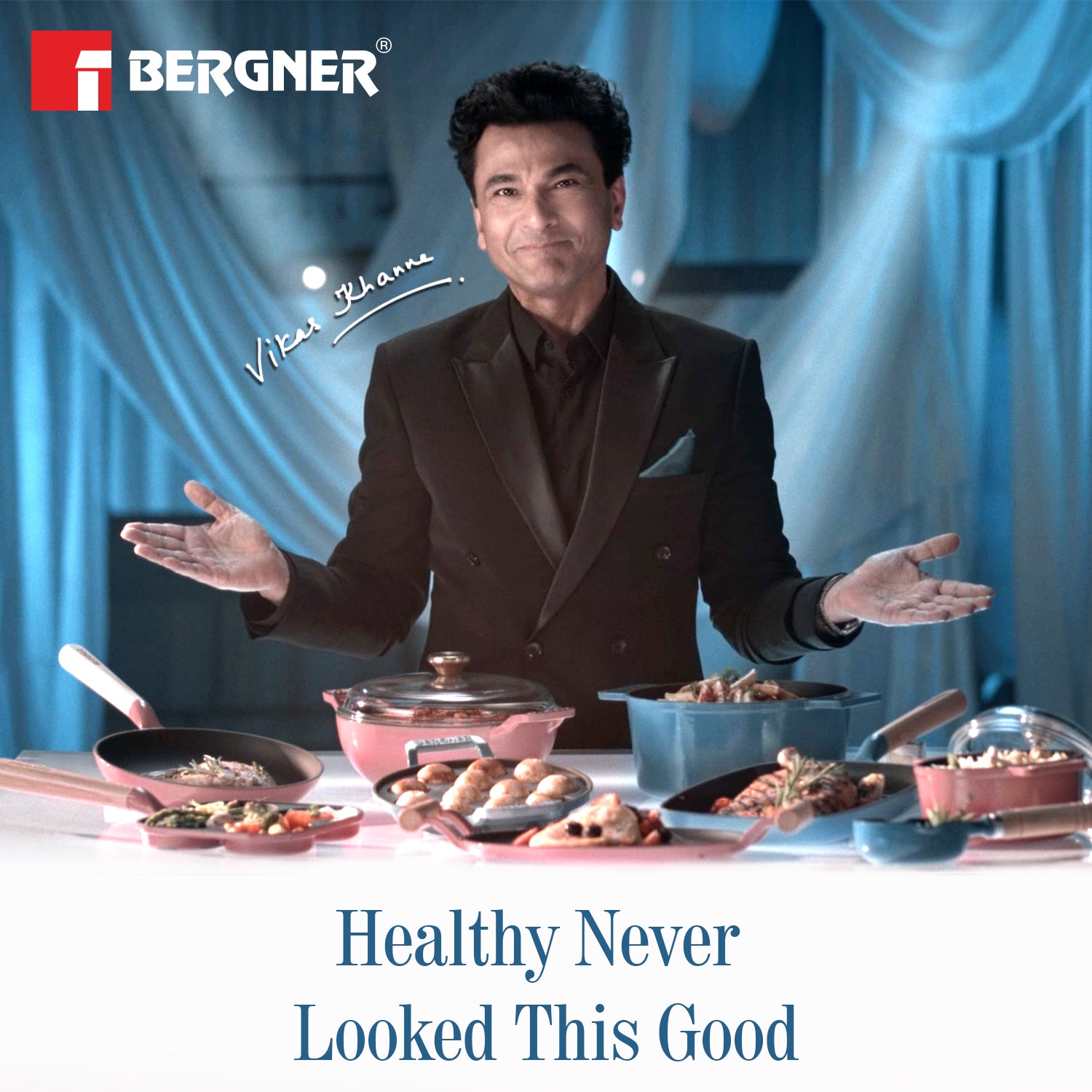 Excalibur Light Cast Iron 24cm (2L) Wok - Induction Bottom, Blue