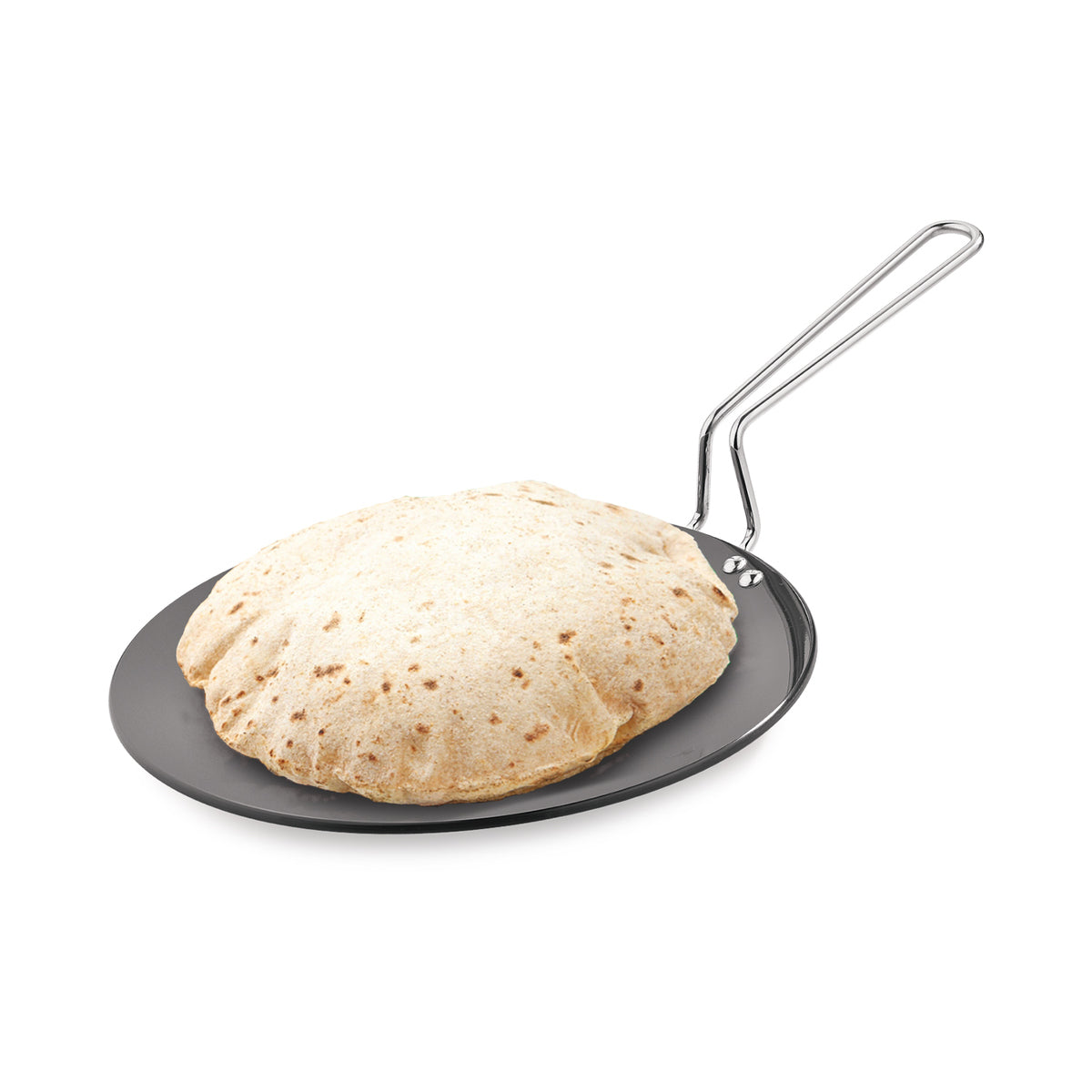 Bergner ArtisanForge Hard Anodised Roti Tawa, Metal Kitchen Tool Friendly, Durable, Even Heat Distribution, 4.8mm Thickness, Gas Stove Compatible