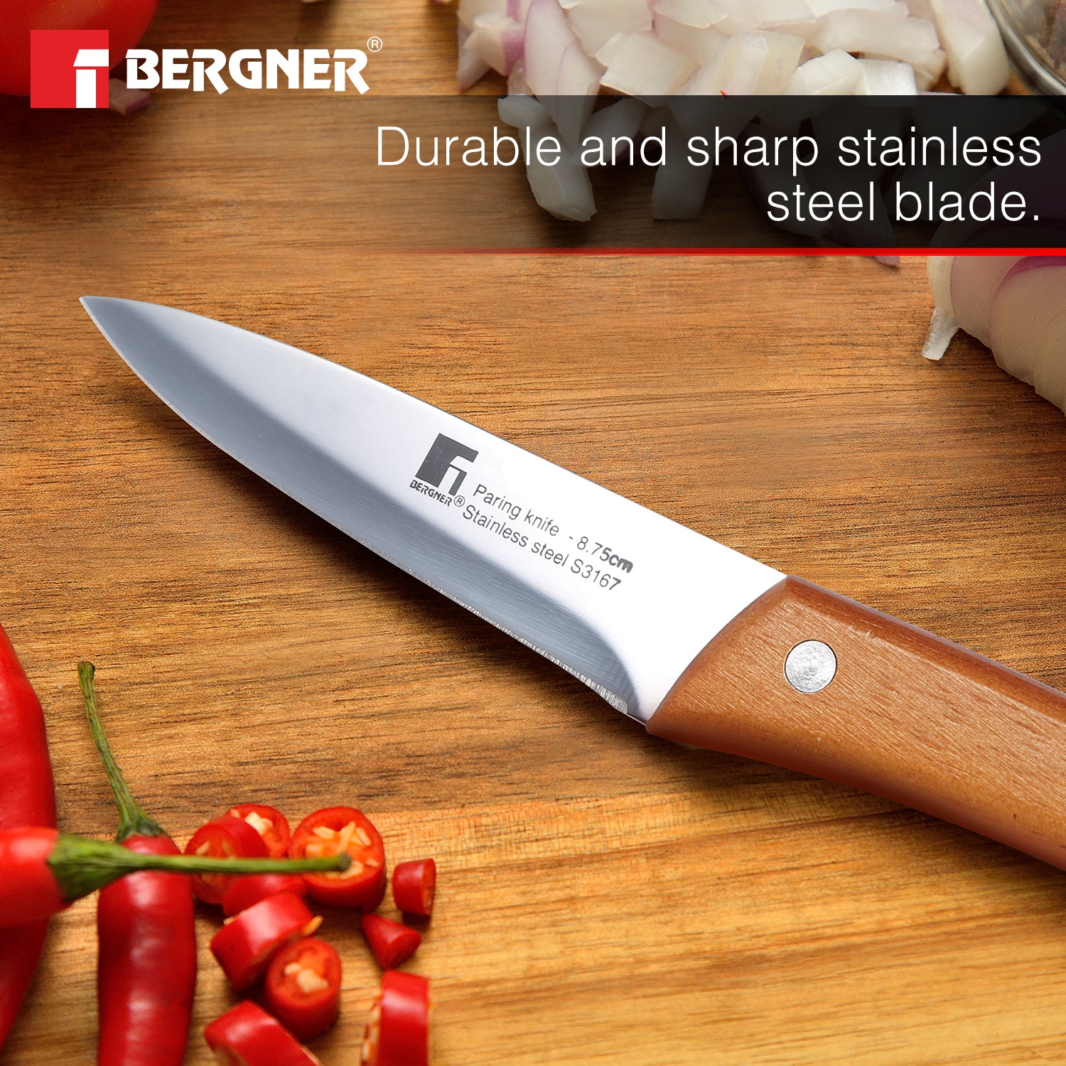 Natural Stainless Steel 8.75cm Pairing Knife