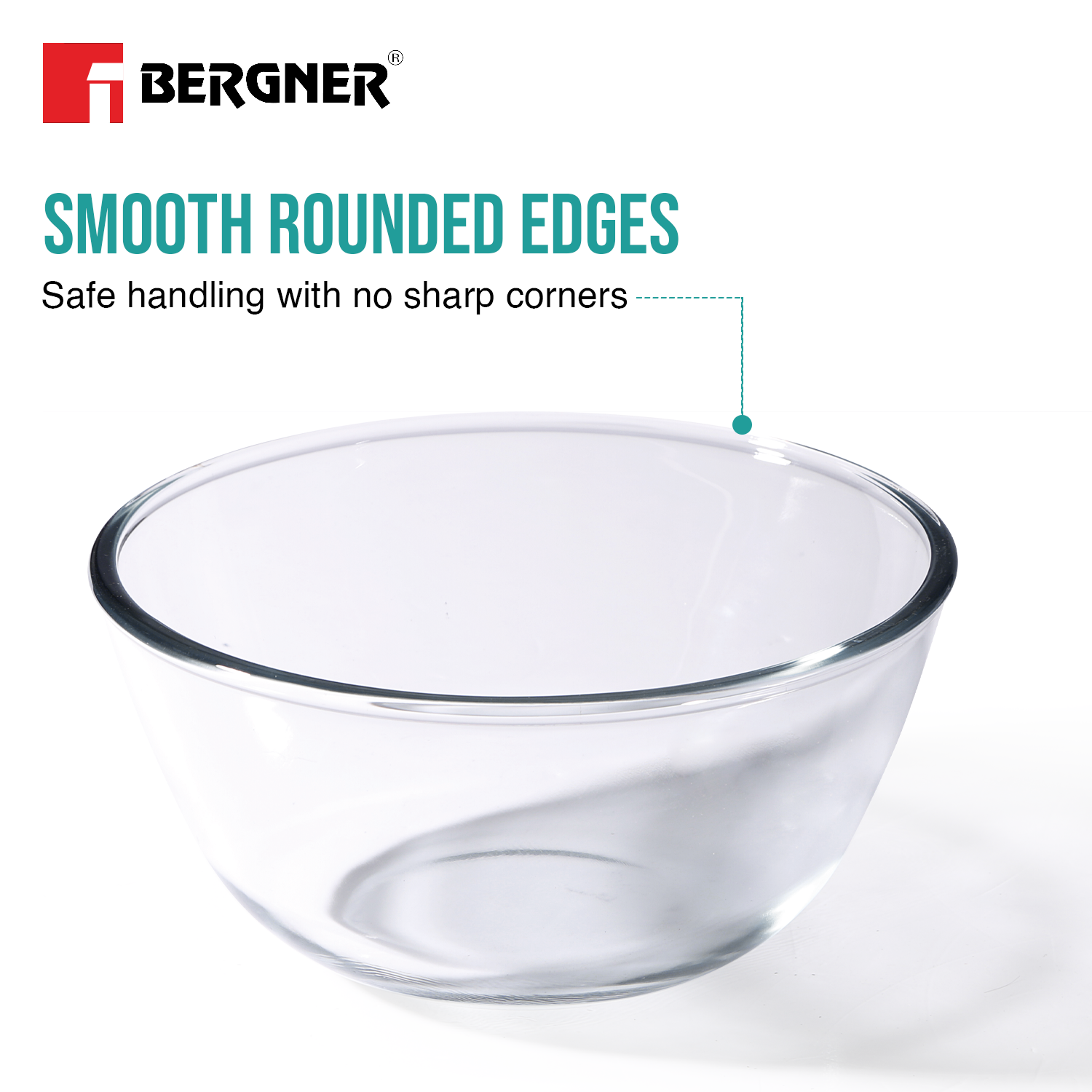 Ambiento Borosilicate Glass Salad Bowl Set 2pcs - 1L & 1.6L