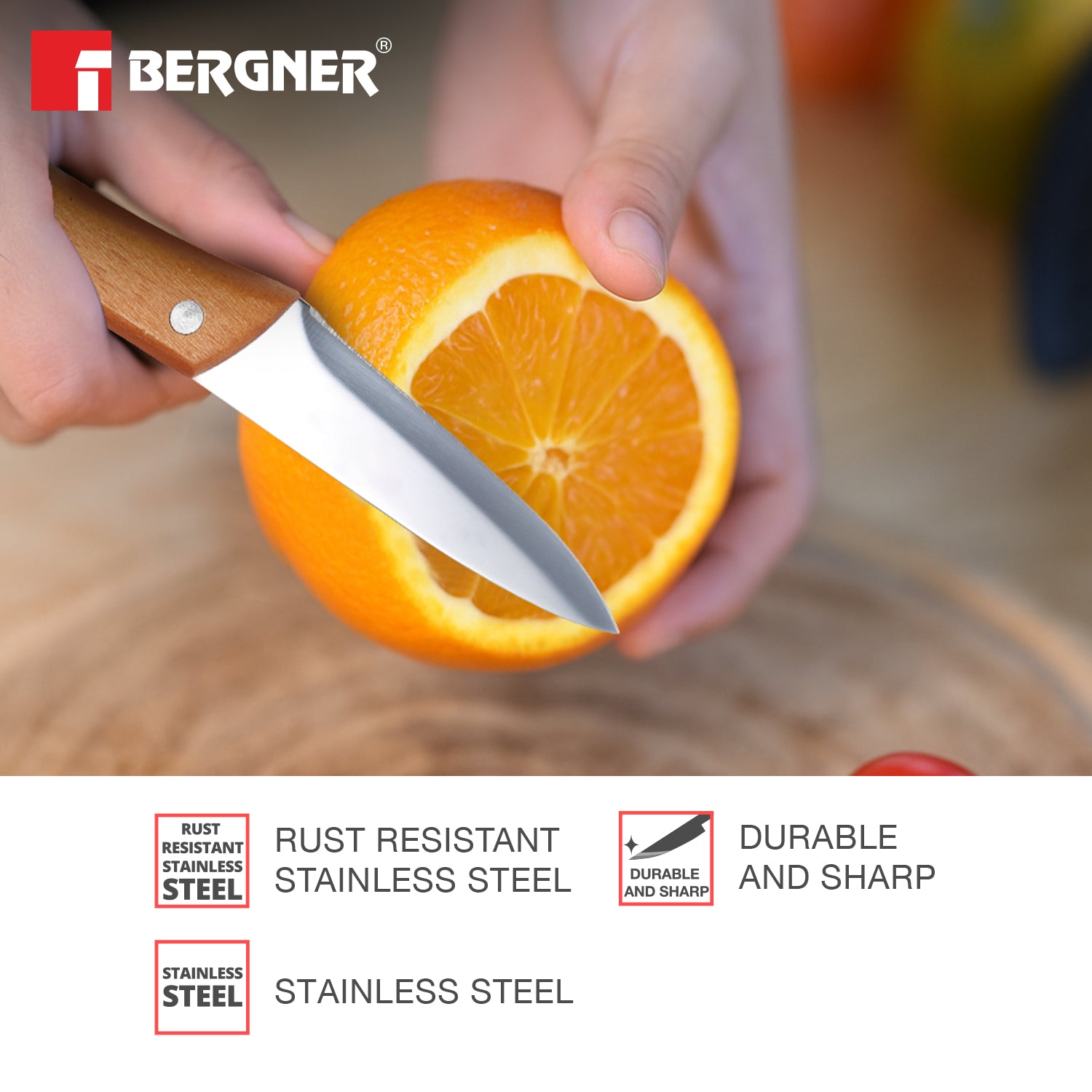 Natural Stainless Steel 8.75cm Pairing Knife
