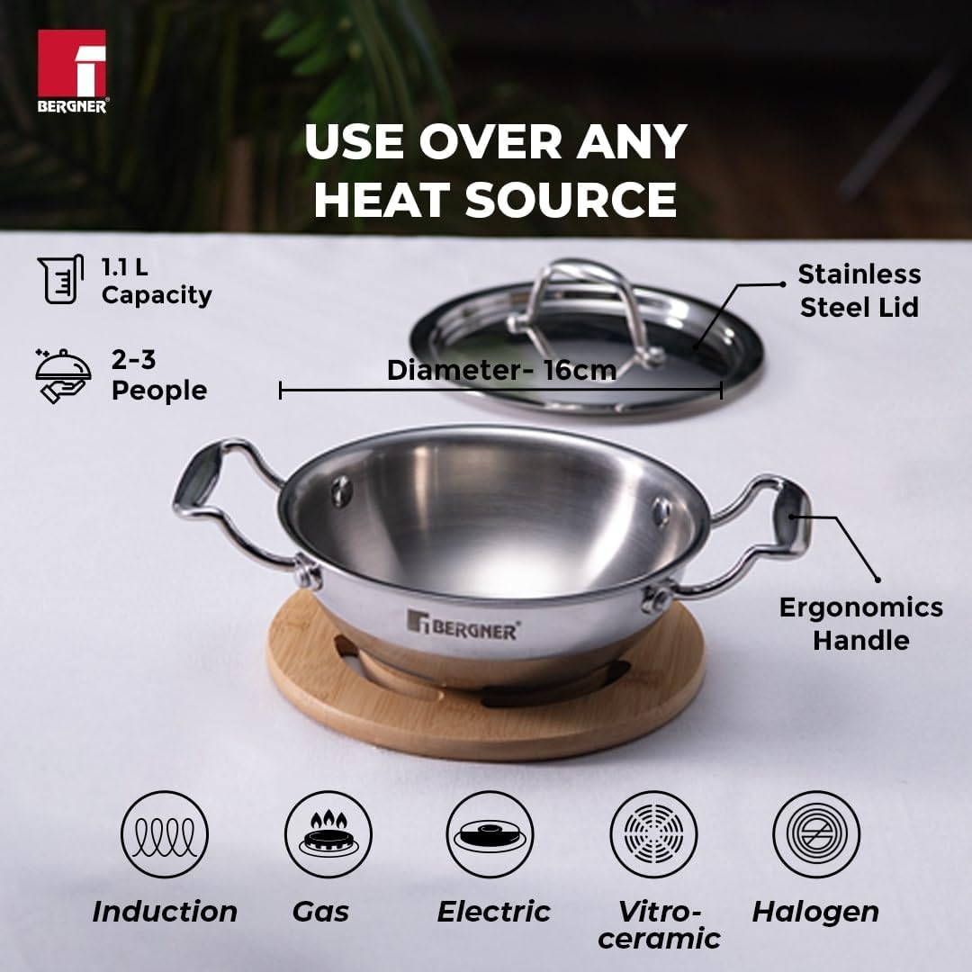 Argent Junior Chef TriPly Stainless Steel Set - Induction Bottom