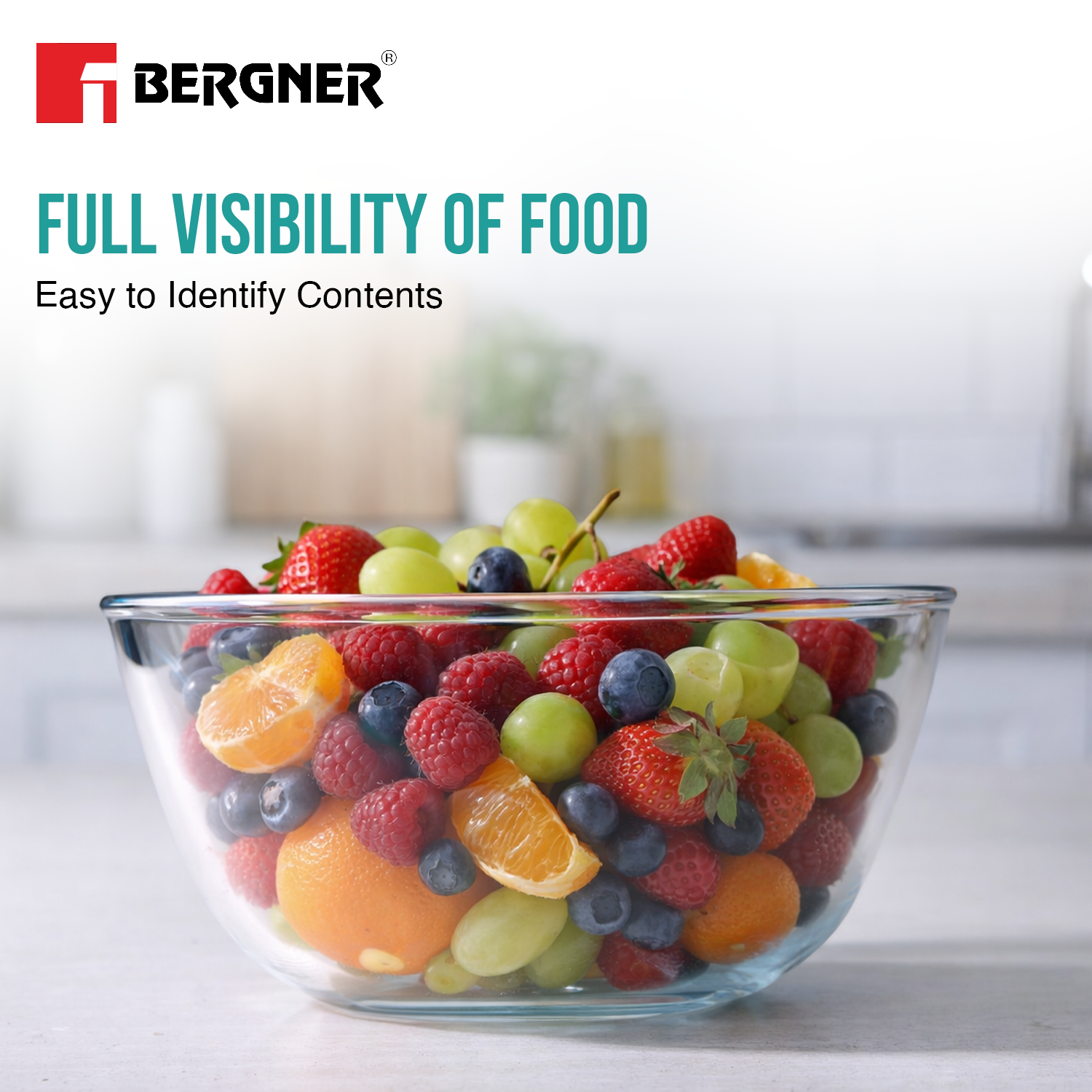 Ambiento Borosilicate Glass Salad Bowl Set 2pcs - 1L & 1.6L