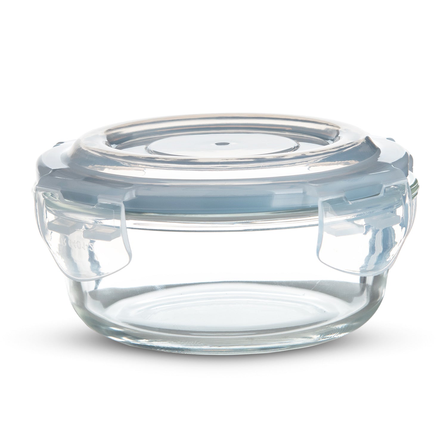 Bergner Borosilicate Glass Side Lock Storage Round Container with Lid - 400 ml