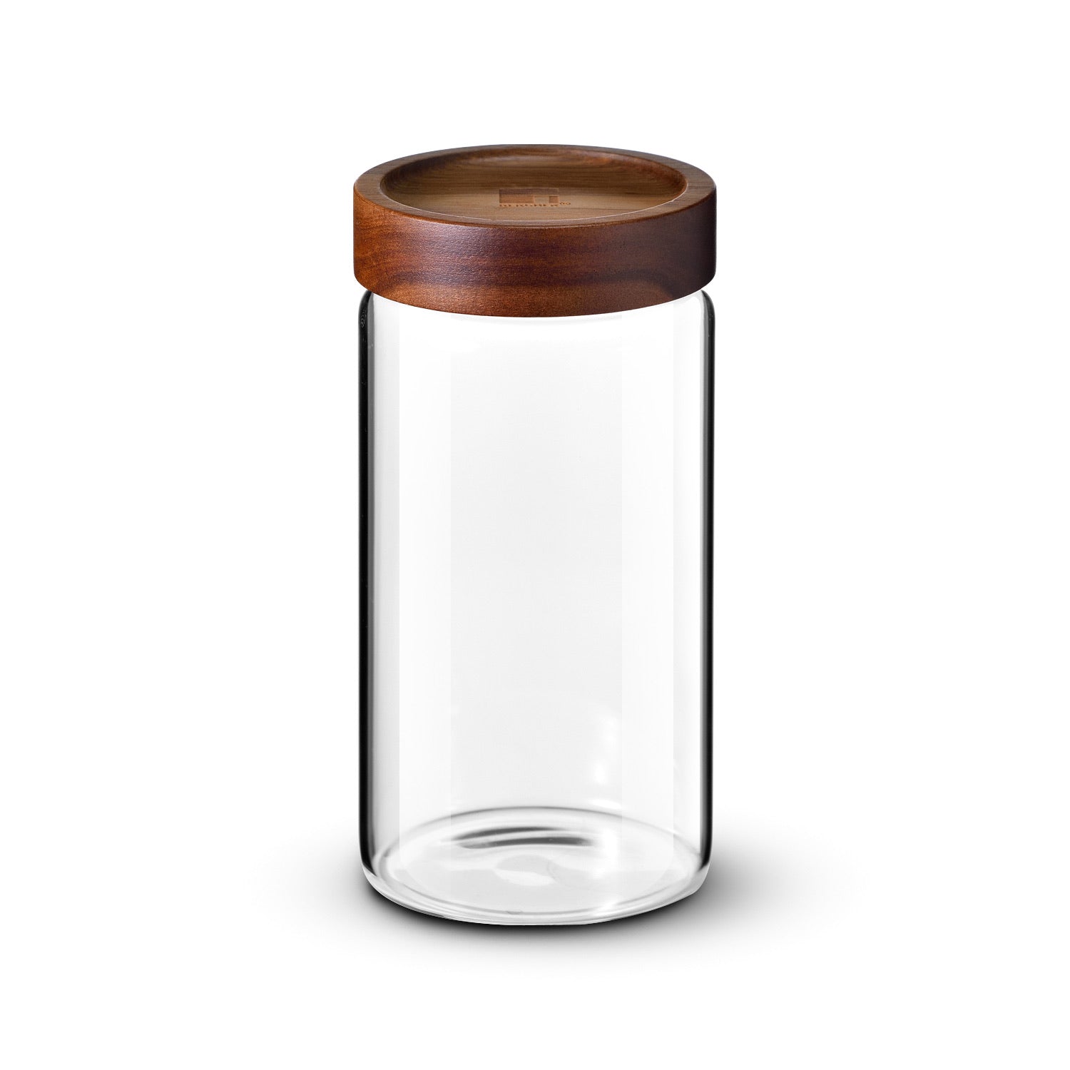 Bergner Acadia Borosilicate Glass Jar with Solid Wood Lid, For Storing Sugar, Flour, Tea, Coffee, Spices, Biscuits, Oats, Airtight Multipurpose Container for Kitchen