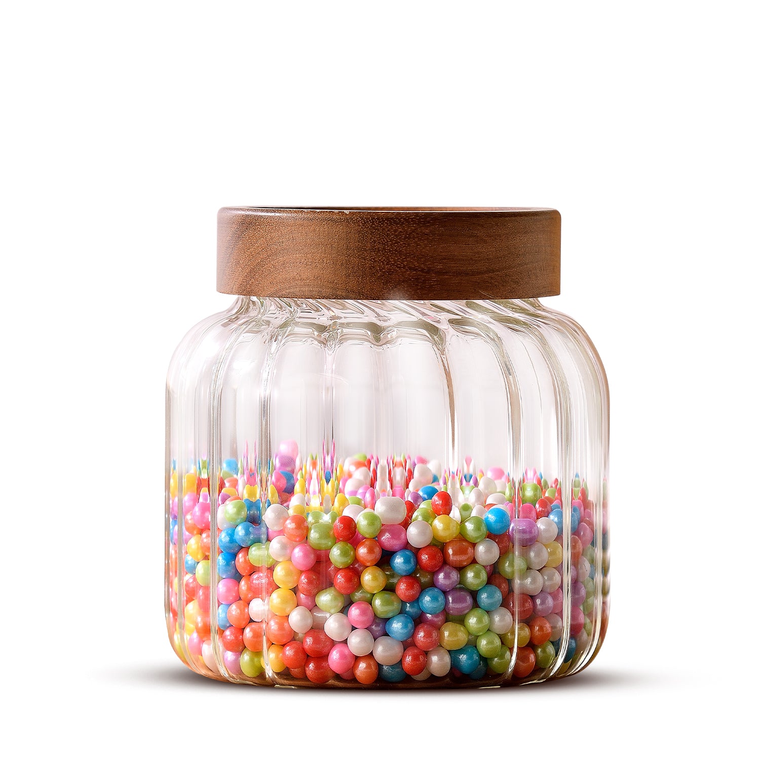 Acadia Borosiliate  Stripe Design Glass Jar (1300ml)