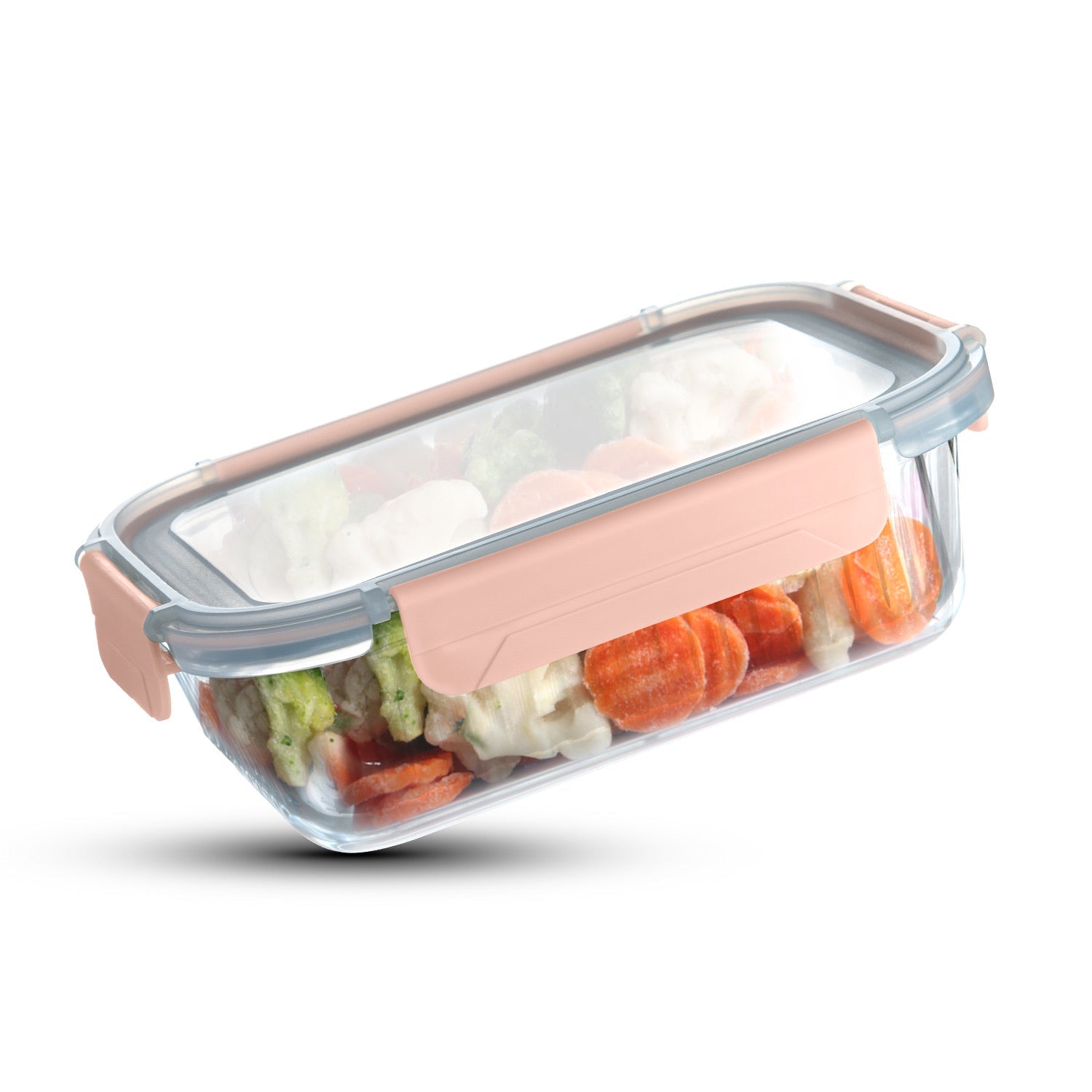 Bergner Smart Lock Borosilicate Glass Food Container, Air-Tight Lid with Locking Tab, Microwave and Oven Safe, Dishwasher Safe