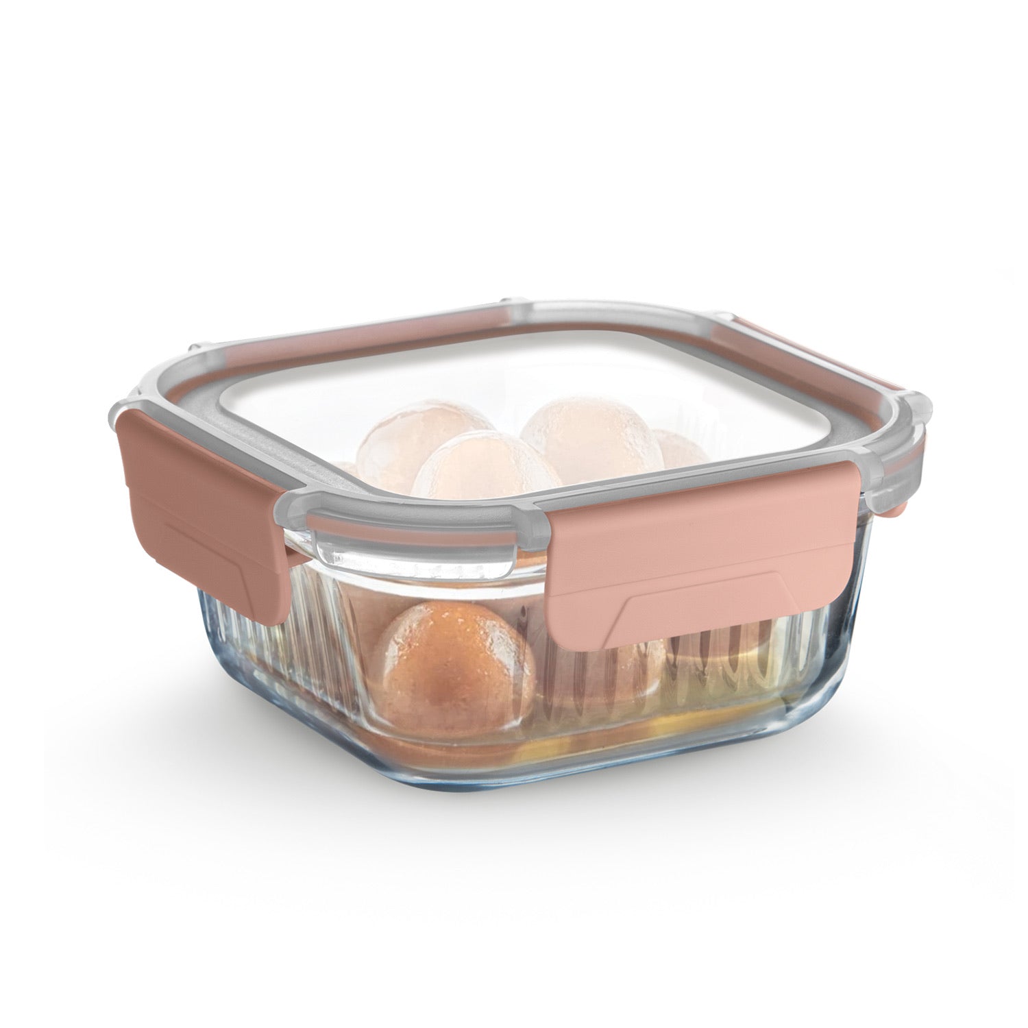 Bergner Smart Lock Borosilicate Glass Food Container, Air-Tight Lid with Locking Tab, Microwave and Oven Safe, Dishwasher Safe