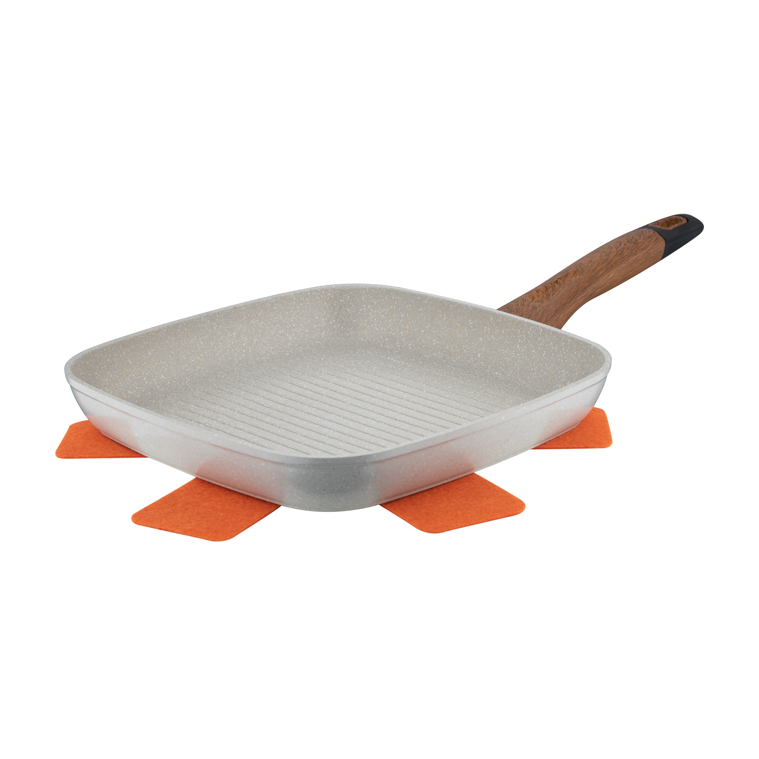 Bergner Naturally Forged Aluminum Non-Stick 28cm Grill Pan, Comes with Non-Woven Trivet - Induction Bottom