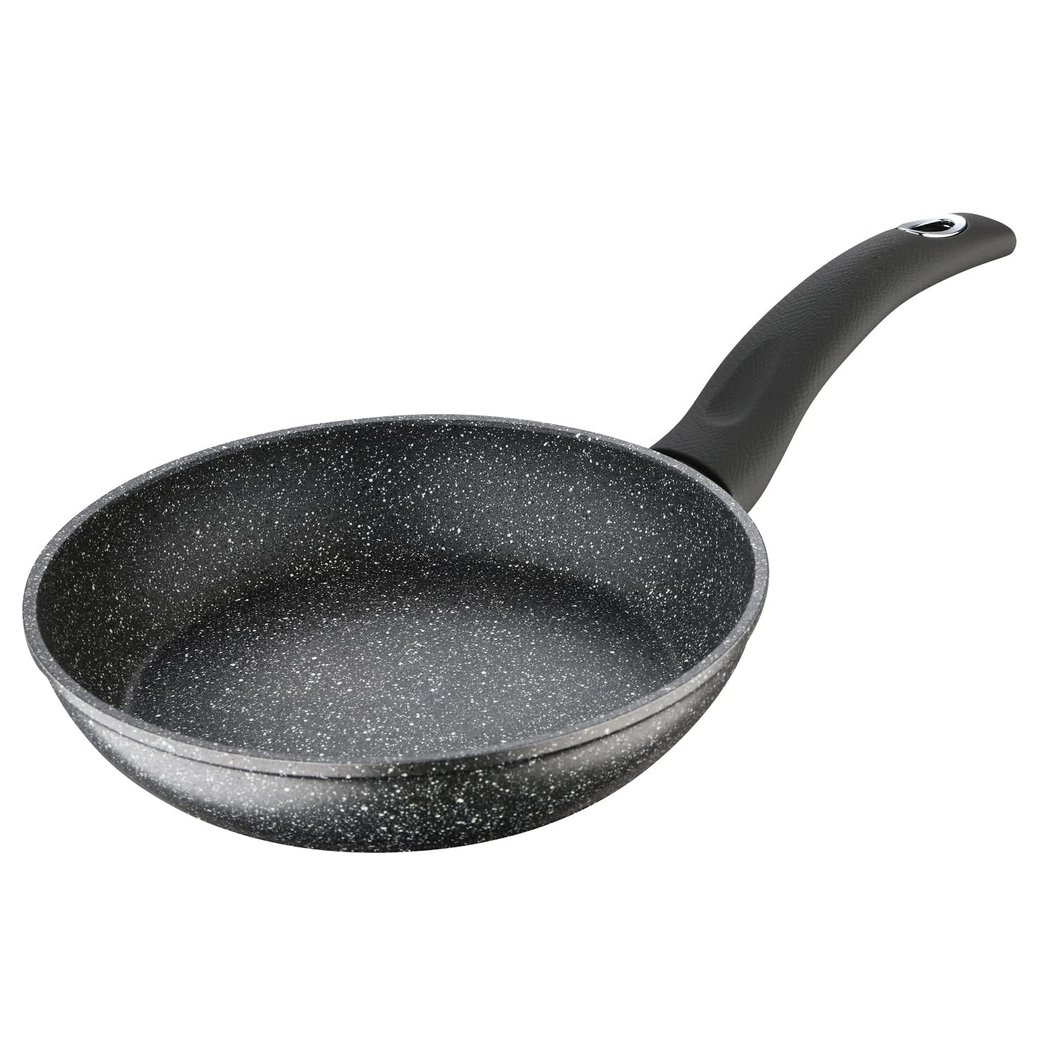 Bergner Orion Non-Stick Fry Pan/ Skillet, Low Cooking Oil Use, Textured Soft Touch Handle, Granite Finish - Induction Bottom (Grey)