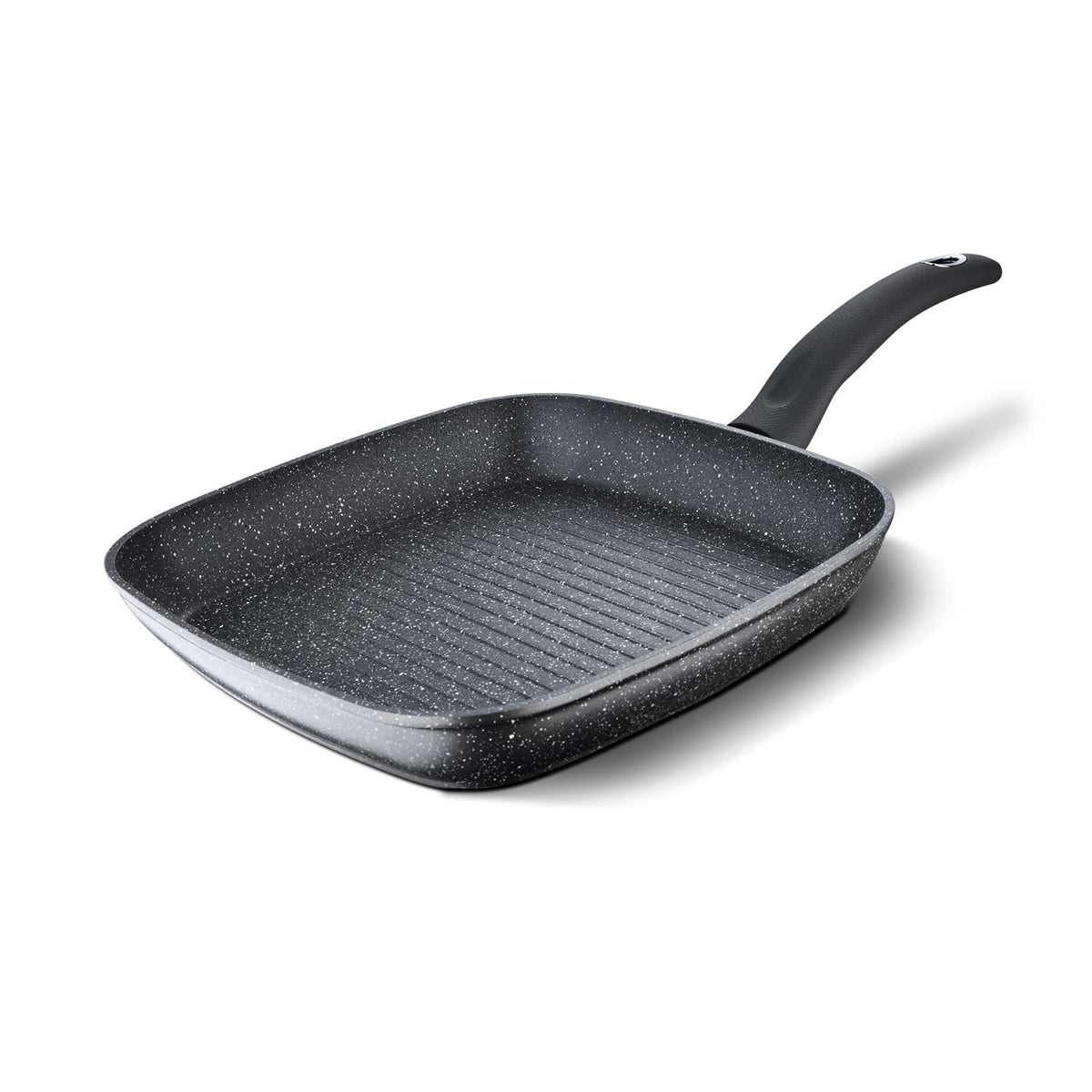 Bergner Orion Non Stick 28 cm Grill Pan/ Griddle, Textured Soft Touch Handle, Granite Finish - Induction Bottom (1 Year Warranty)