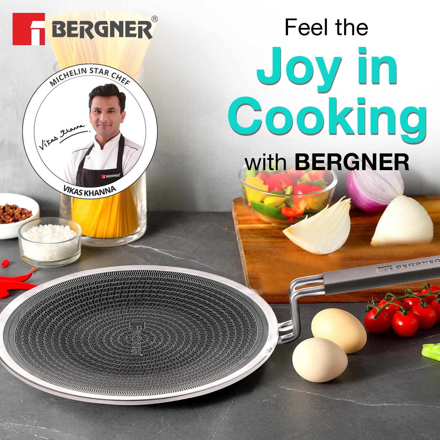 Hi-Tech Giro Tri-Ply Stainless Steel 26cm Non-Stick Roti Tawa