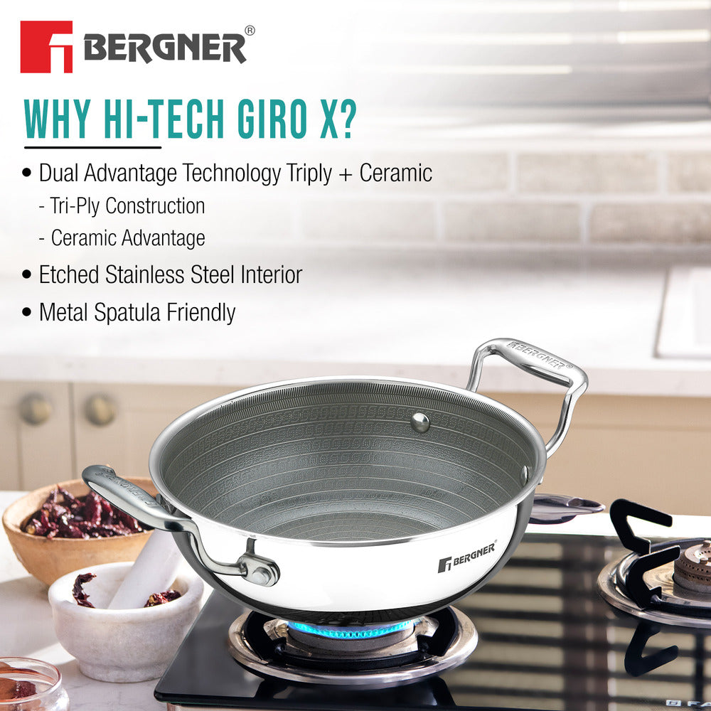 Hi-Tech Giro X Ceramic 28cm (4.5L) Kadai - Induction Bottom