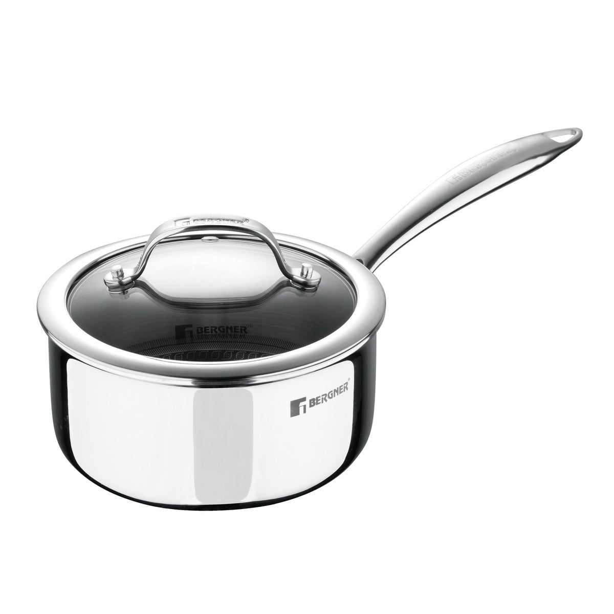 Bergner Hi-Tech Giro X Ceramic 16cm (1.6 L) Saucepan, Ceramic Coating, PFOA/PTFE/PFAS Free, Pan Protector Included - Induction Bottom