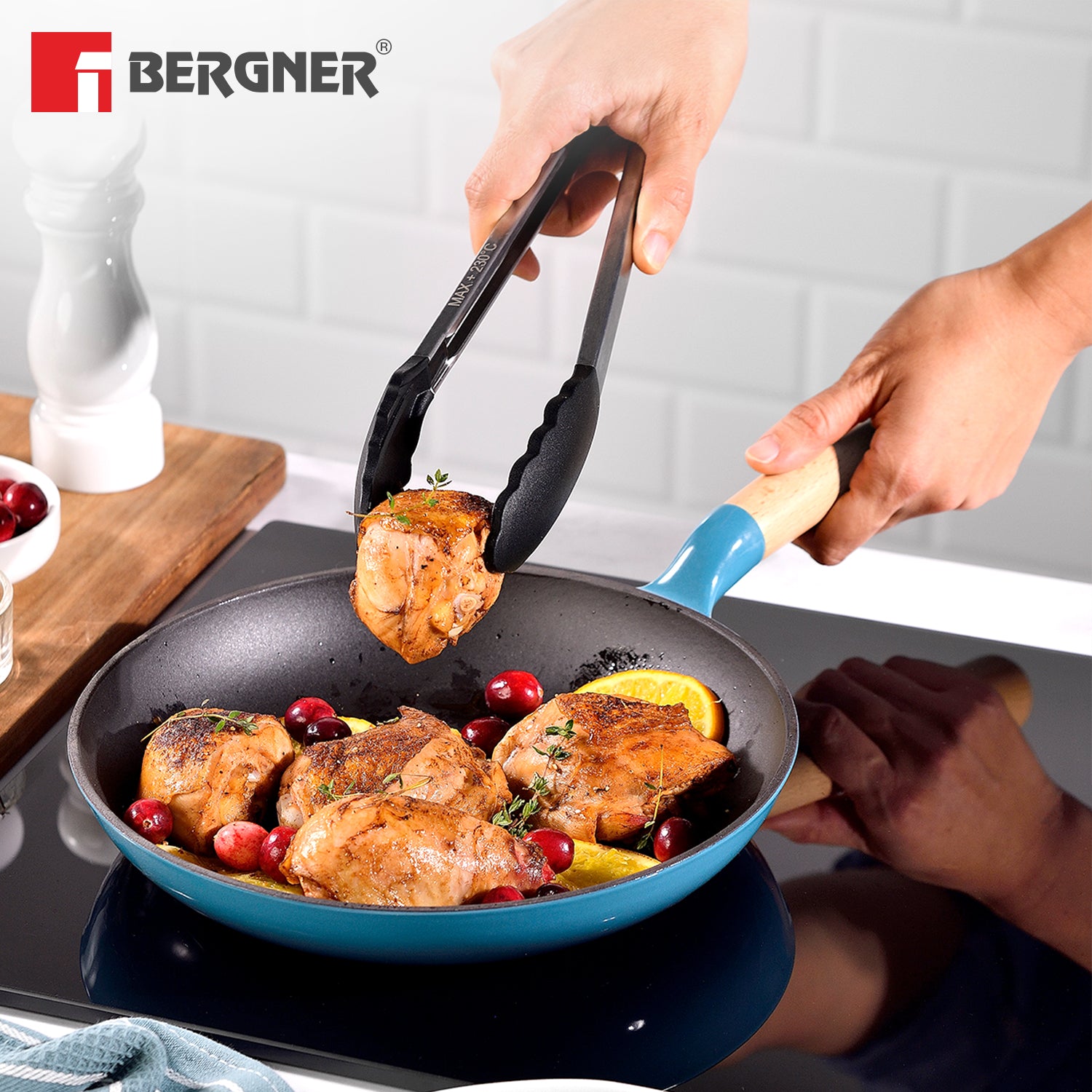 Excalibur Light Cast Iron Frypan 24cm - Induction Bottom, Blue