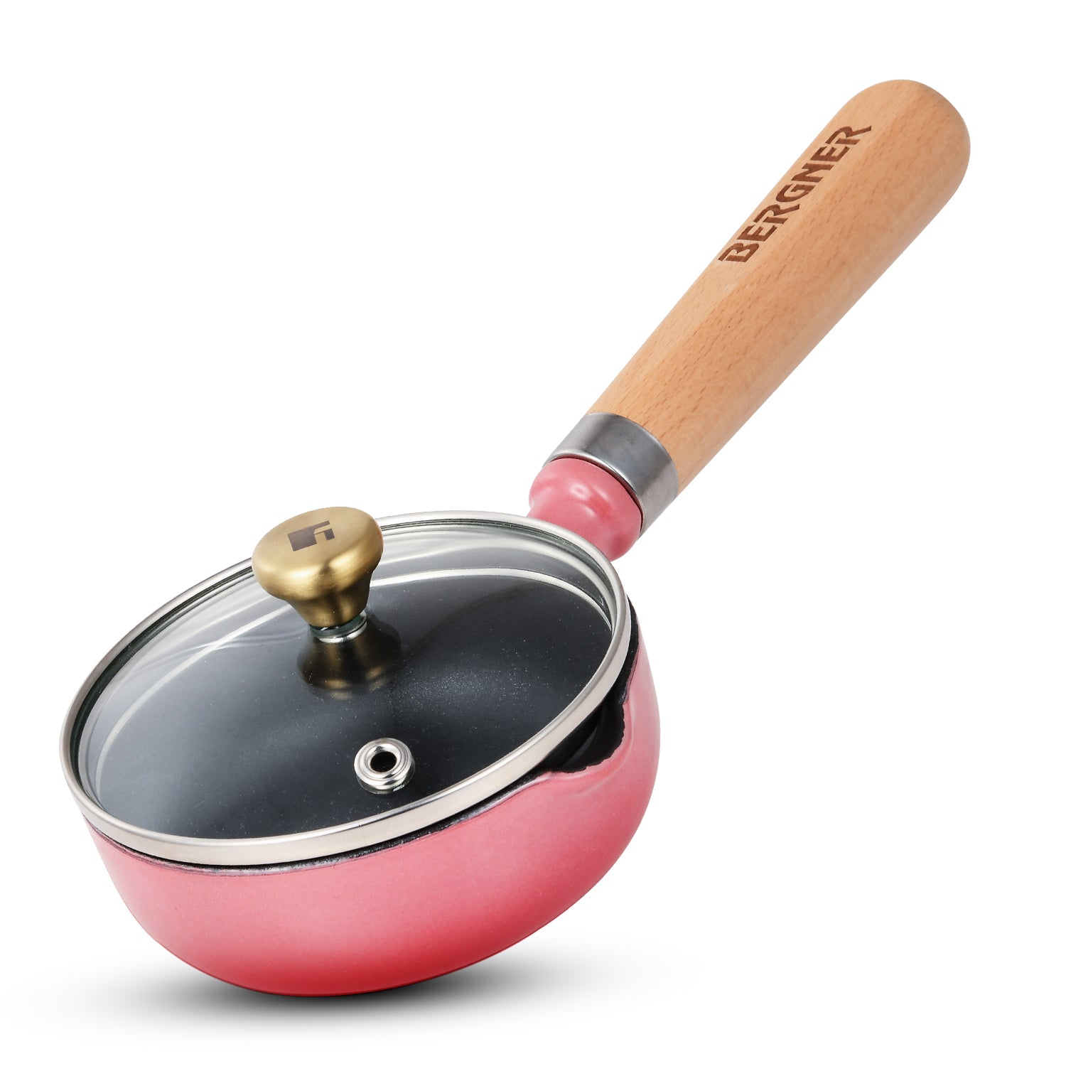 Excalibur Light Cast Iron 12cm / 200ml Tadkapan with Lid - Induction Bottom, Pink