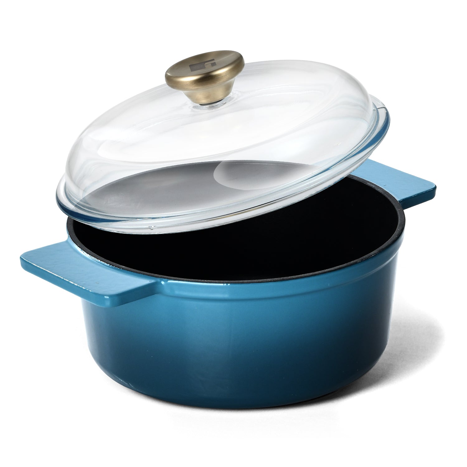 Excalibur Light Cast Iron 26cm (5L) Casserole with Lid - Blue