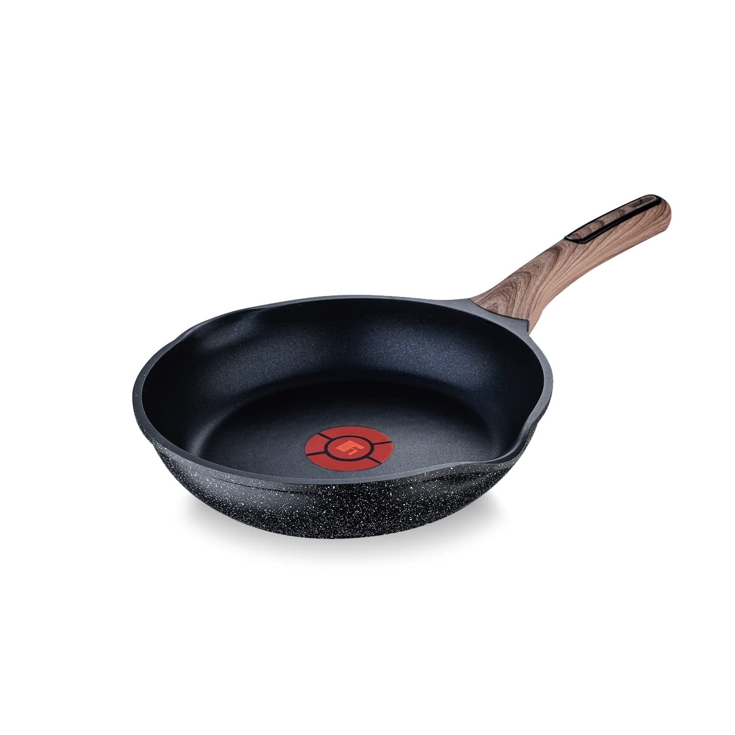 Bergner Ultimate ILag Marble Non-Stick Frypan 24 cm, 1.8 Litres, Induction Base, Wooden Soft Touch Handle, Thickness 4.5mm (Grey)