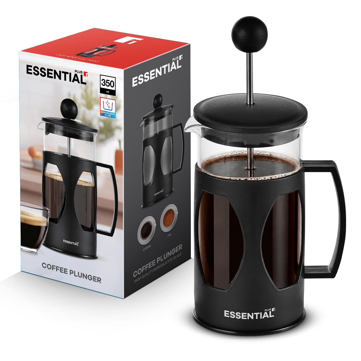 Essential Plus Borosilicate Glass 350 ml Coffee Plunger