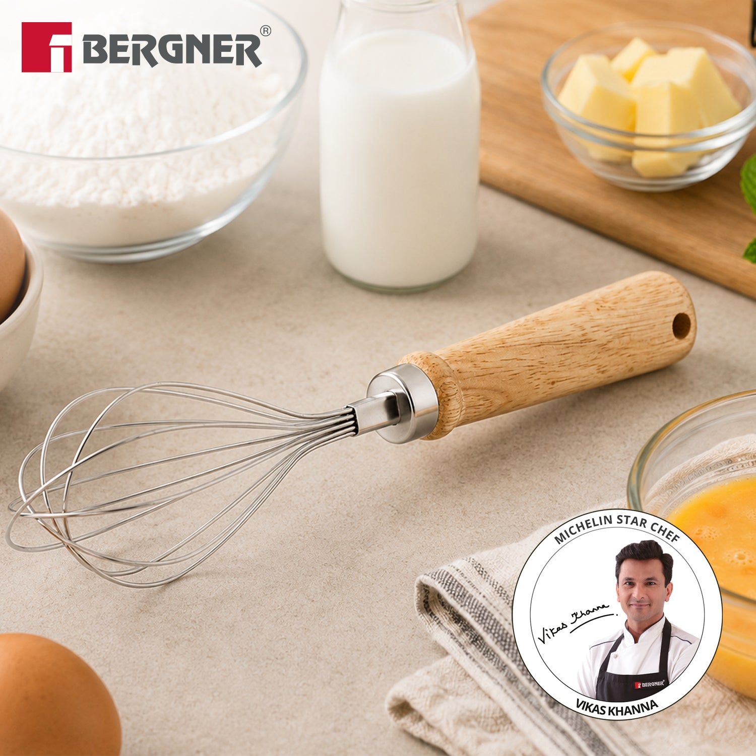 Essential Plus Stainless Steel Manual Hand Whisk 26cm