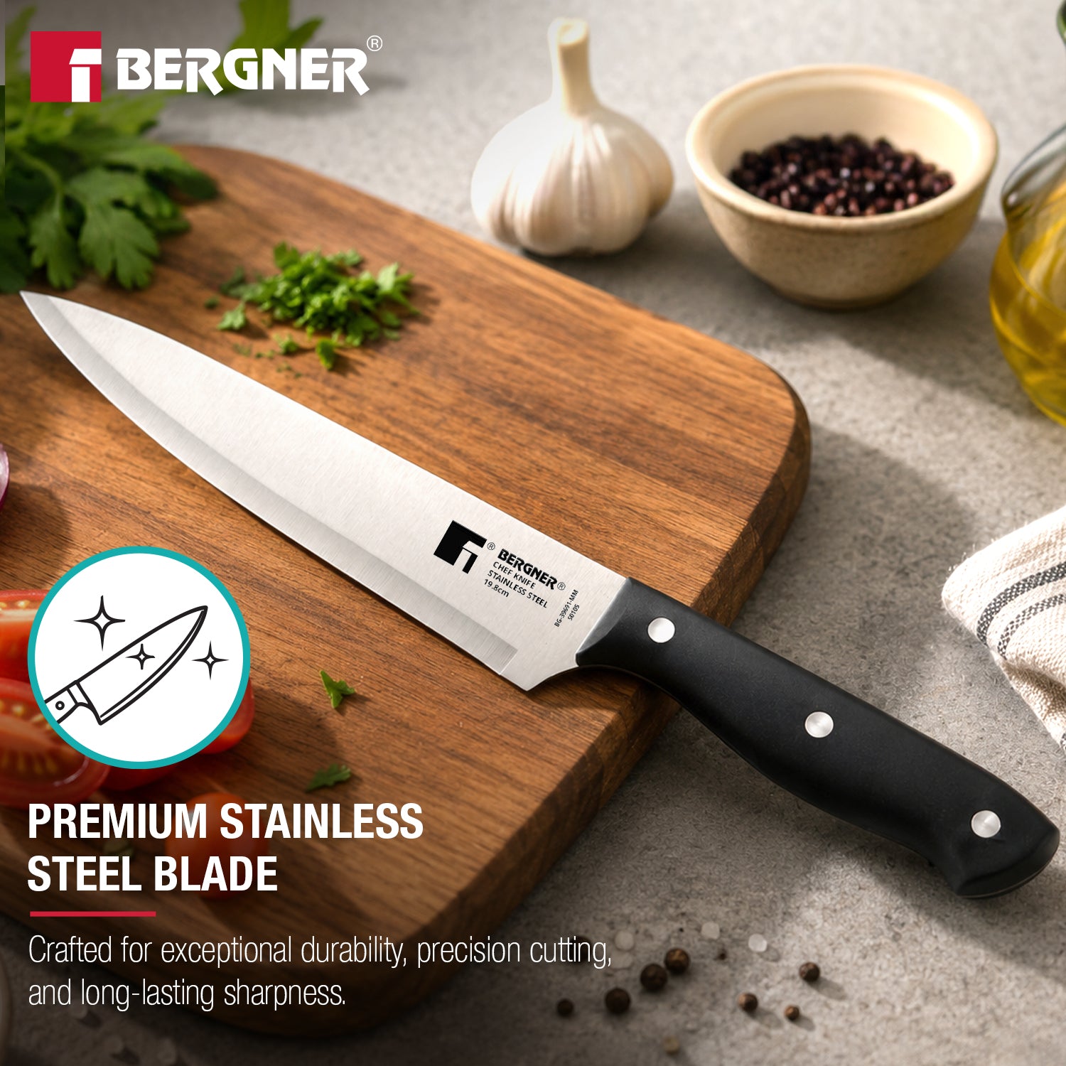 Essential Plus Stainless Steel Chef Knife 19.8cm