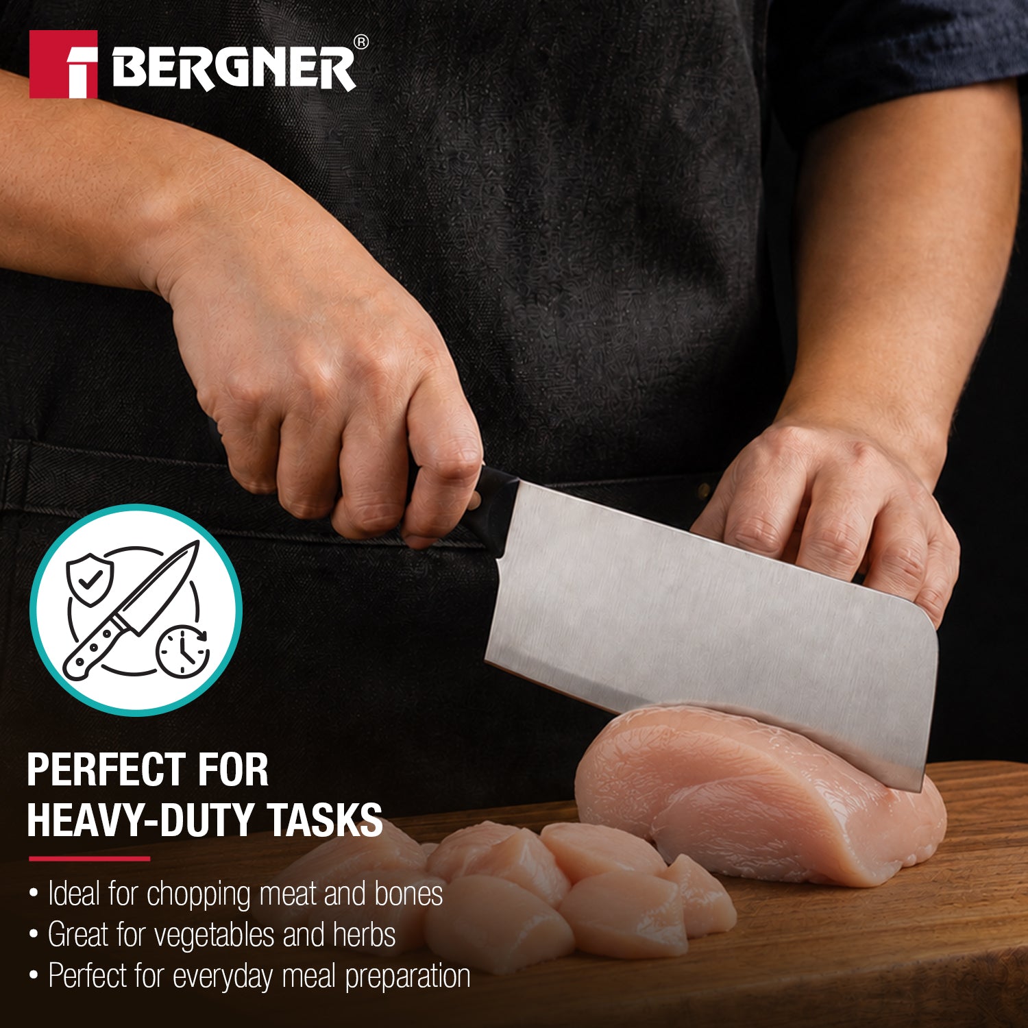 Essential Plus Stainless Steel Chopper Knife 17.5cm
