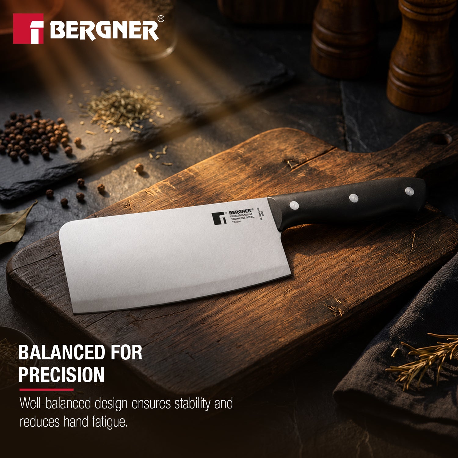 Essential Plus Stainless Steel Chopper Knife 17.5cm