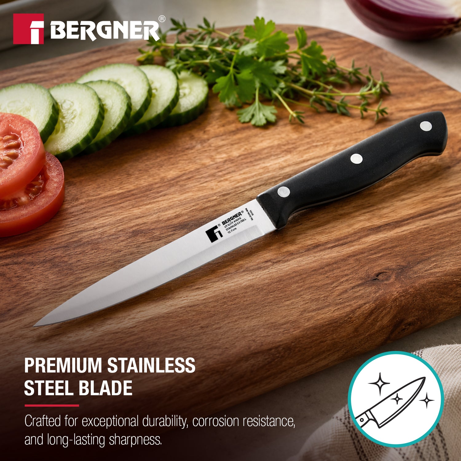 Essential Plus Stainless Steel Utility Knife 12.5cm