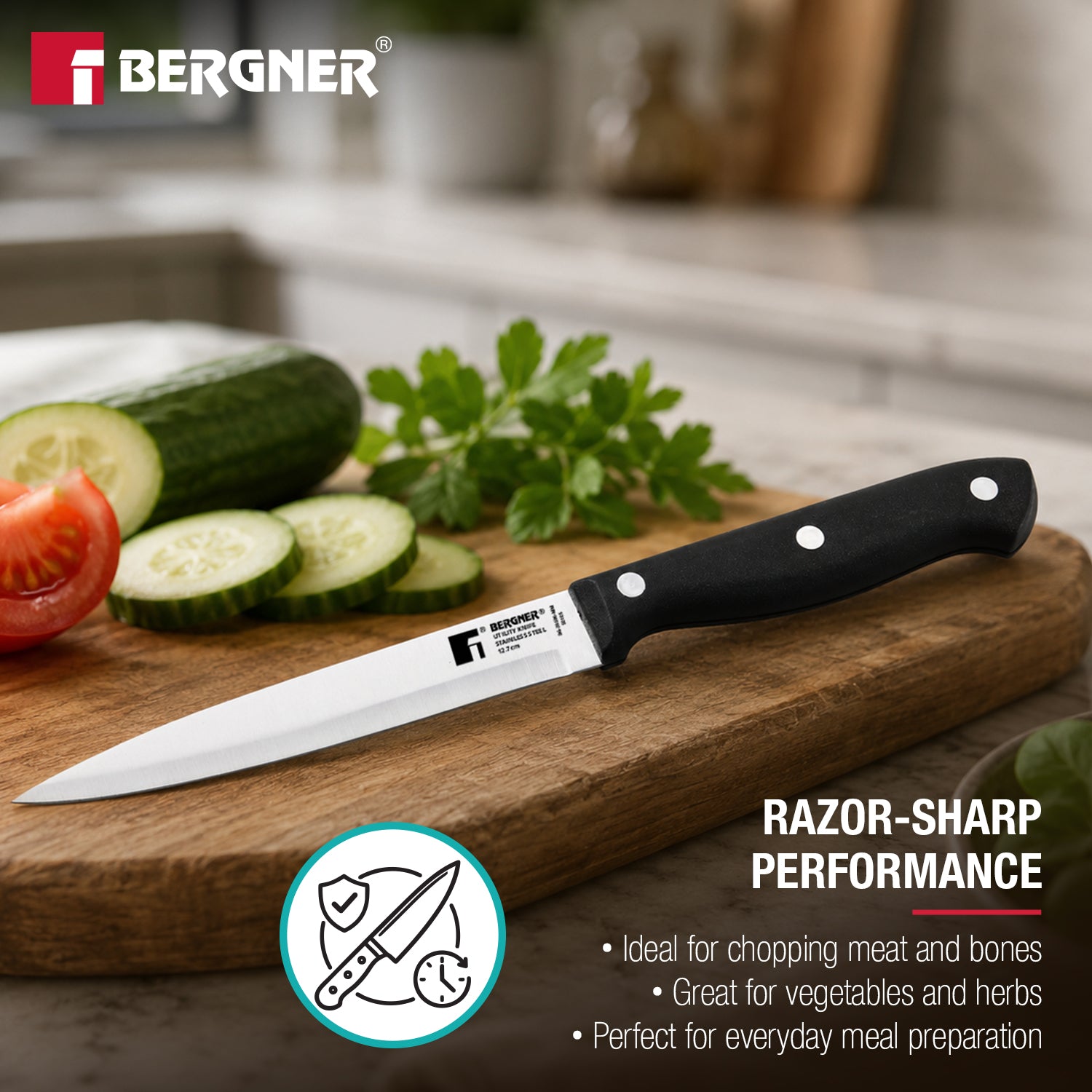 Essential Plus Stainless Steel Utility Knife 12.5cm