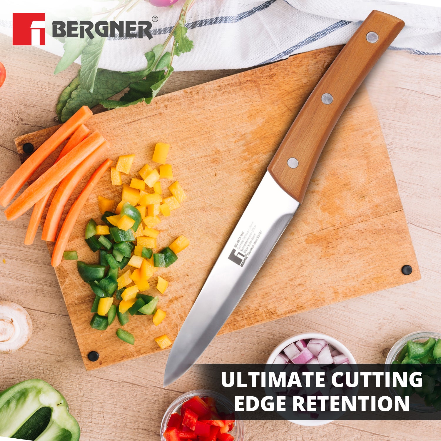 Natural Stainless Steel 20cm Slicer Kitchen Knife