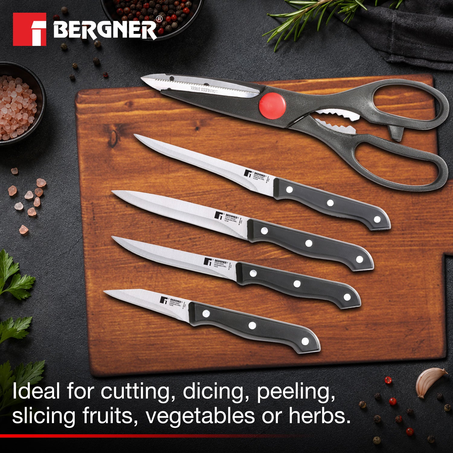 Essential Plus 6 Pcs Stainless Steel Knife Set