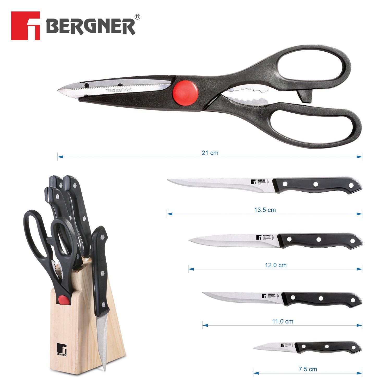 Essential Plus 6 Pcs Stainless Steel Knife Set