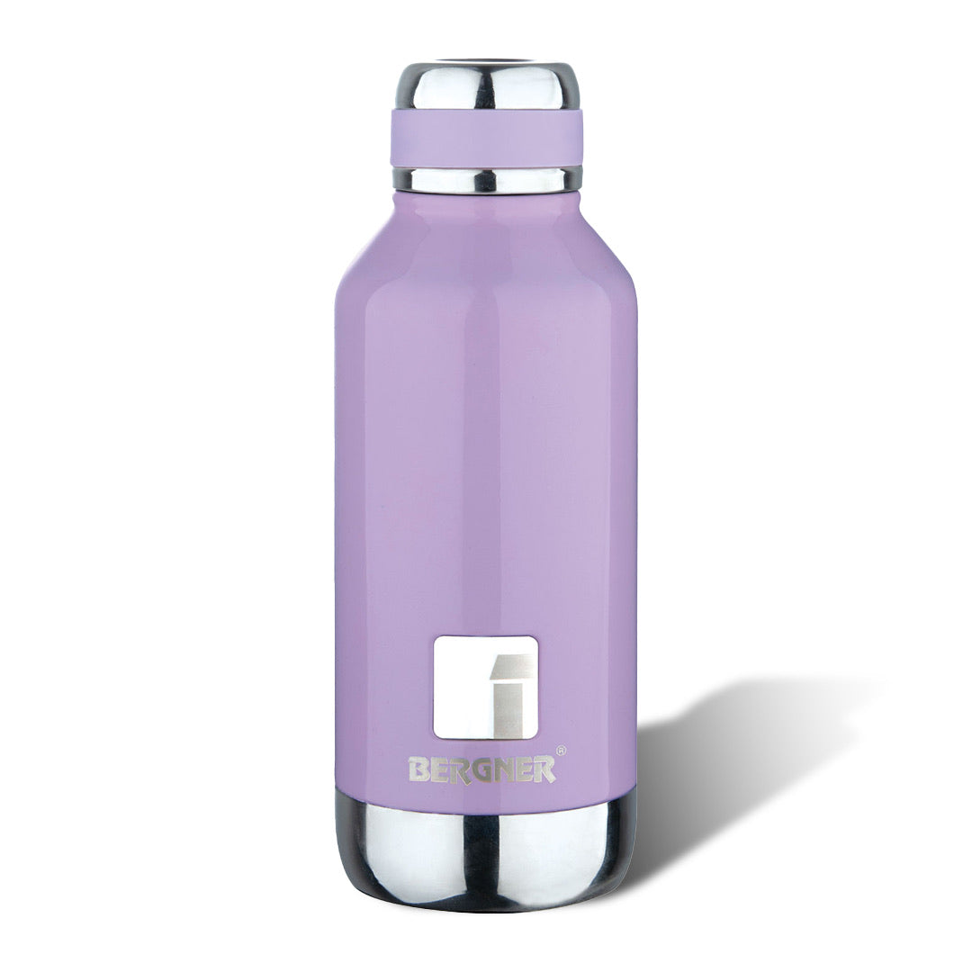 Bergner Walking Hydria Thermosteel Hot and Cold 750ml Flask, Double Walled Bottle - Purple