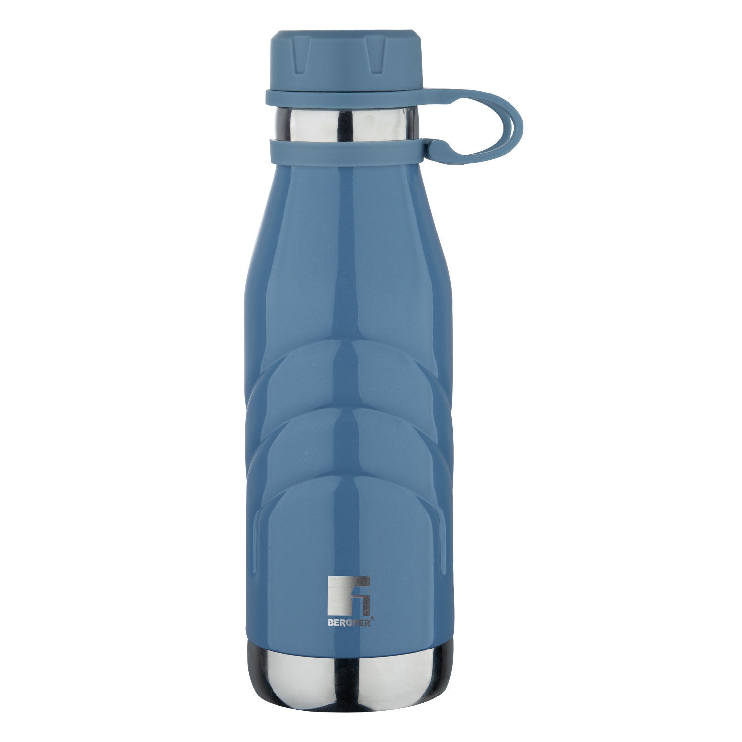 Bergner Walking AquaFlex Thermosteel Hot and Cold Bottle, 500ml Flask, Double Walled Bottle - Blue