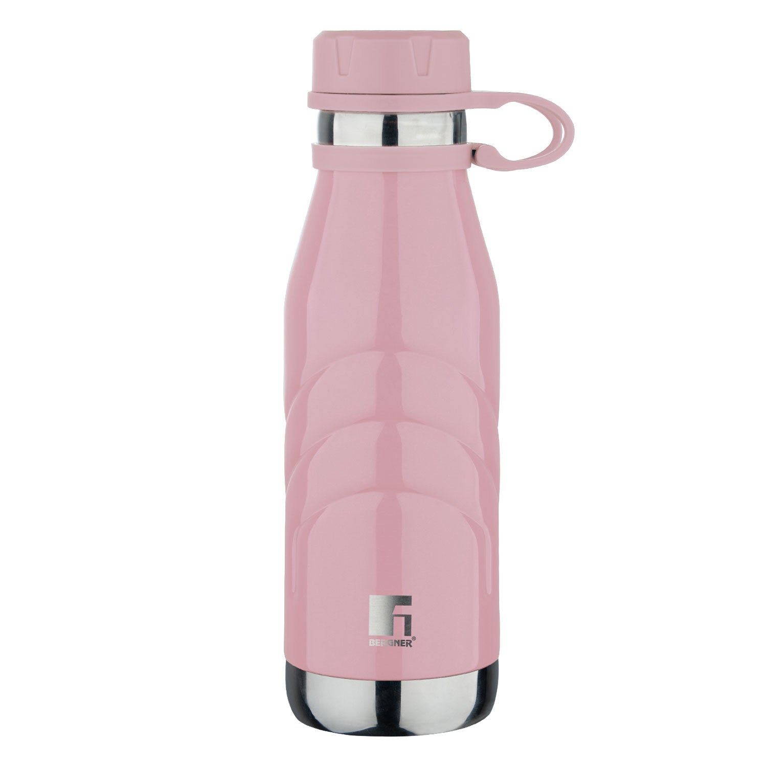 Bergner Walking AquaFlex Thermosteel Hot and Cold Bottle, 500ml Flask, Double Walled Bottle - Pink