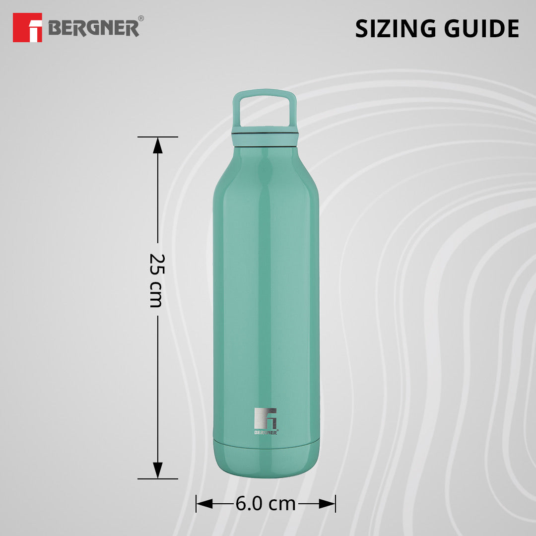 Bergner Walking Daisy Droplet Thermosteel Hot and Cold 525ml Flask, Double Walled Bottle - Green