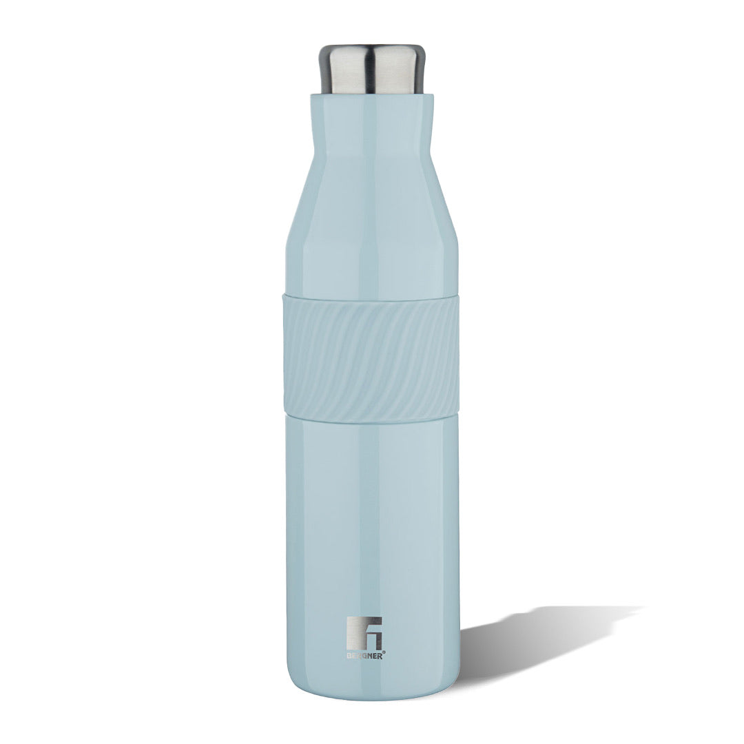 Bergner Walking Grip & Go Thermosteel Hot and Cold 600ml Flask, Double Walled Bottle - Blue