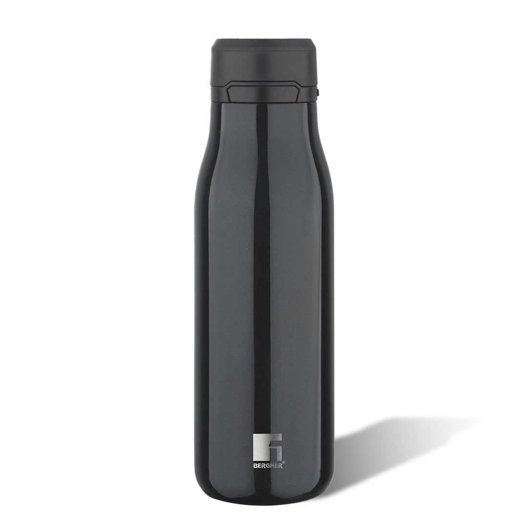 Bergner Walking Liquid Luxe Thermosteel Hot and Cold 500ml Flask, Double Wall - Black