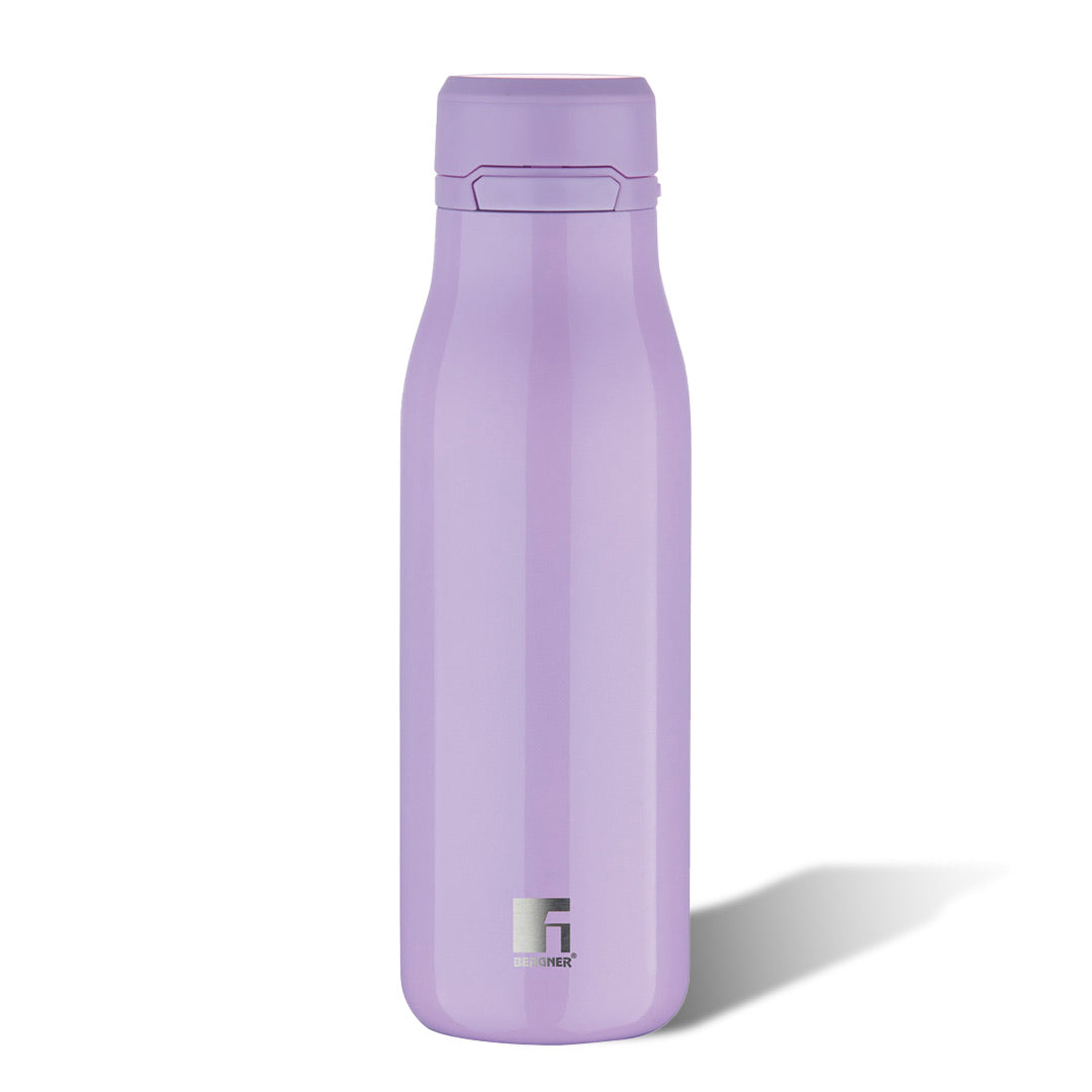 Bergner Walking Liquid Luxe Thermosteel Hot and Cold 500ml Flask, Double Walled Bottle - Purple