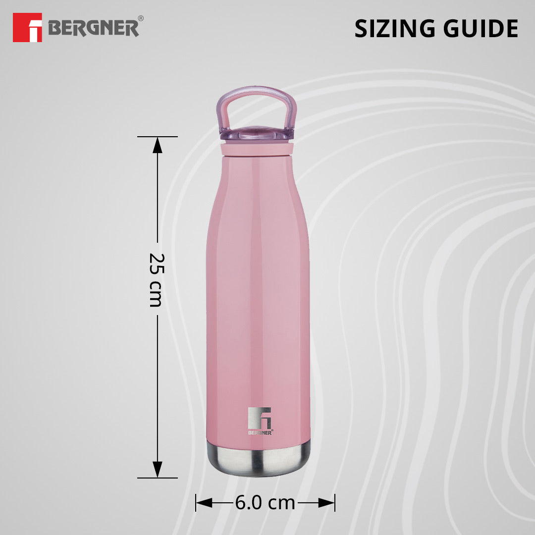 Bergner Walking Belle Blossom Thermosteel Hot and Cold 500ml Flask, Double Walled Bottle - Pink